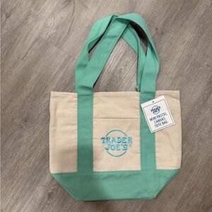 Trader Joe’s pastel mint color mini tote BNWT